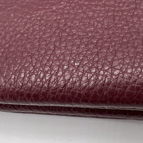 Coach Wine Pebbled Leather Double Zipper Wristlet Wallet F1680 - Picture 4 of 8